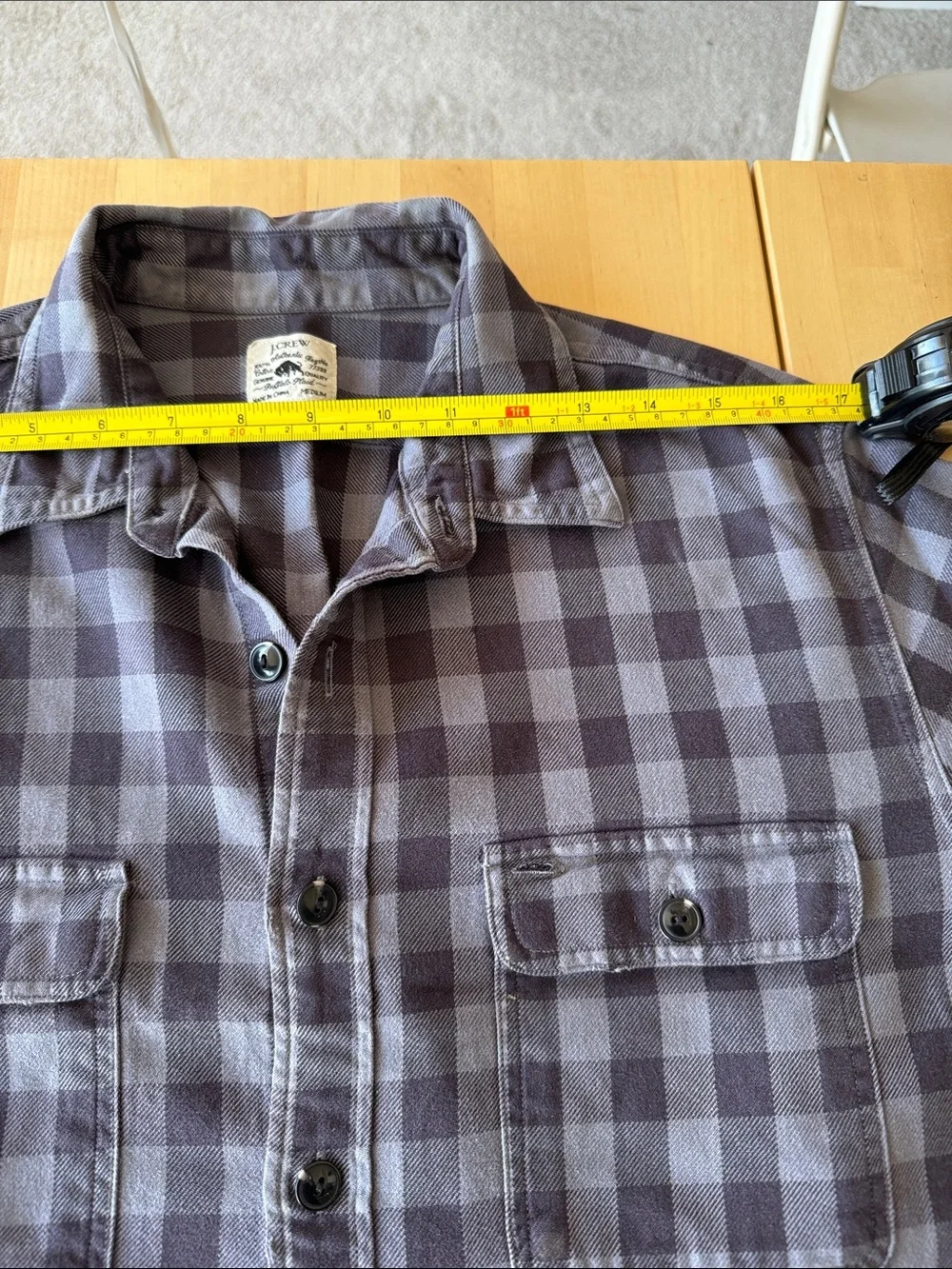 J. Crew Men's Grey Plaid Button-Down Shirt